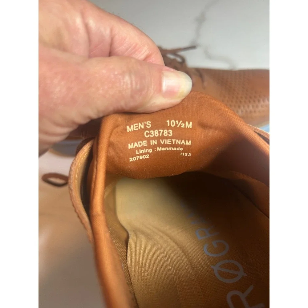 Cole Haan Zerogrand Wingtip Oxford Mens 10.5M British Tan Leather C38783